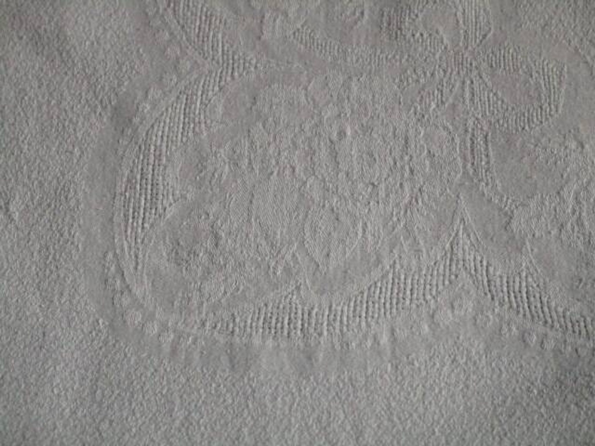 Nappe ancienne damassée 150x145cm+6 serviettes