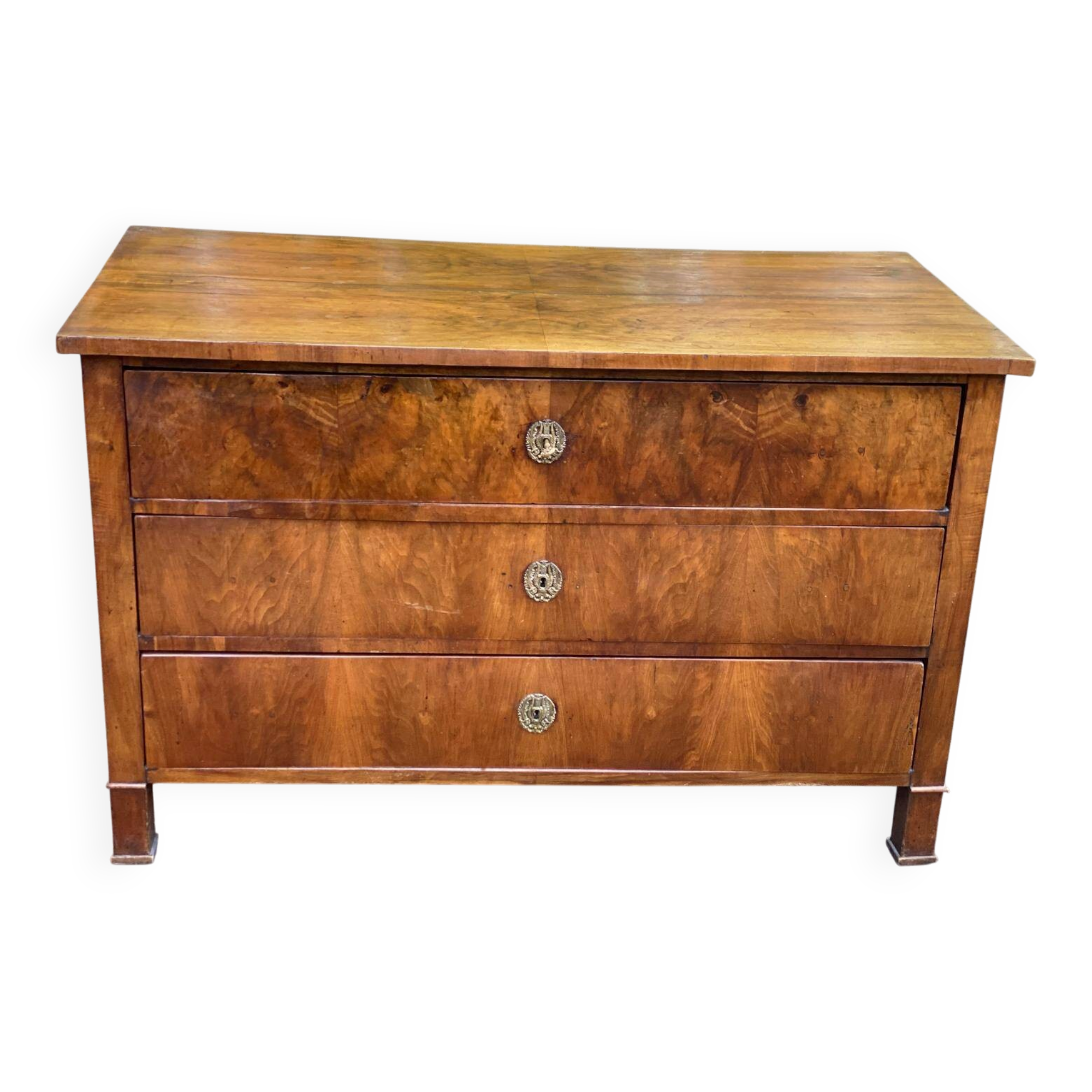 Vintage Louis Philippe walnut commode from the 19th century.