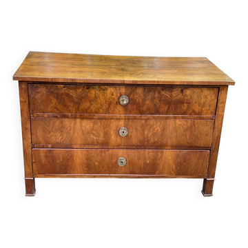 Vintage Louis Philippe walnut commode from the 19th century.