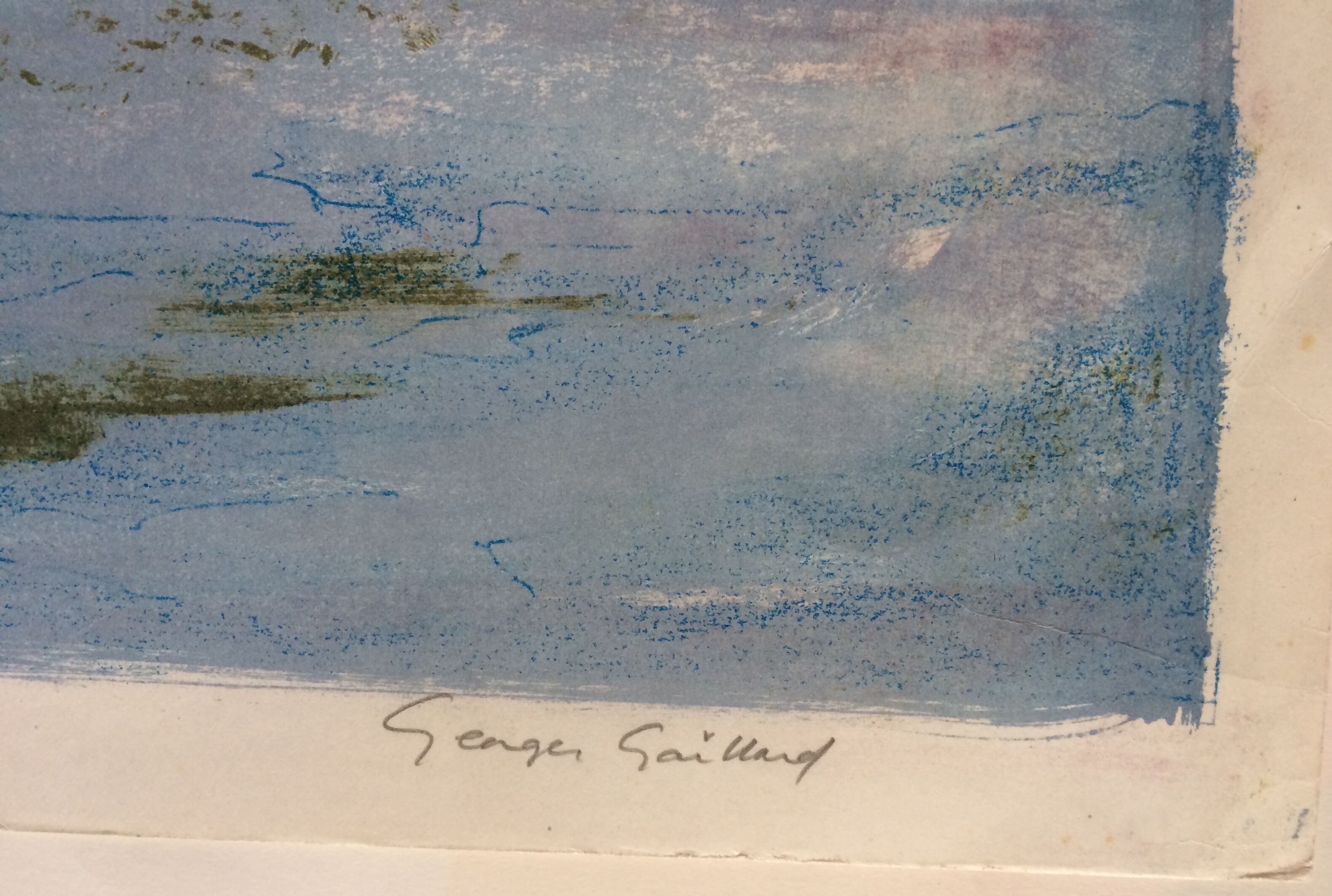 Color lithograph signed and numbered Georges Gaillard, La Montagne Sainte Victoire