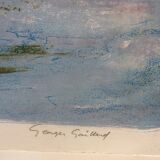 Color lithograph signed and numbered Georges Gaillard, La Montagne Sainte Victoire