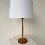Lampe de table bois chêne années 70