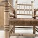 Pair of wooden armchairs and ropes