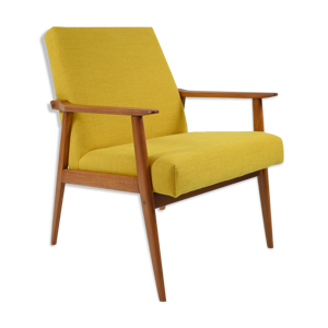 Fauteuil scadinave, jaune, années