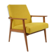 Vintage armchair "snieżnik", fully restored, yellow, 1960s