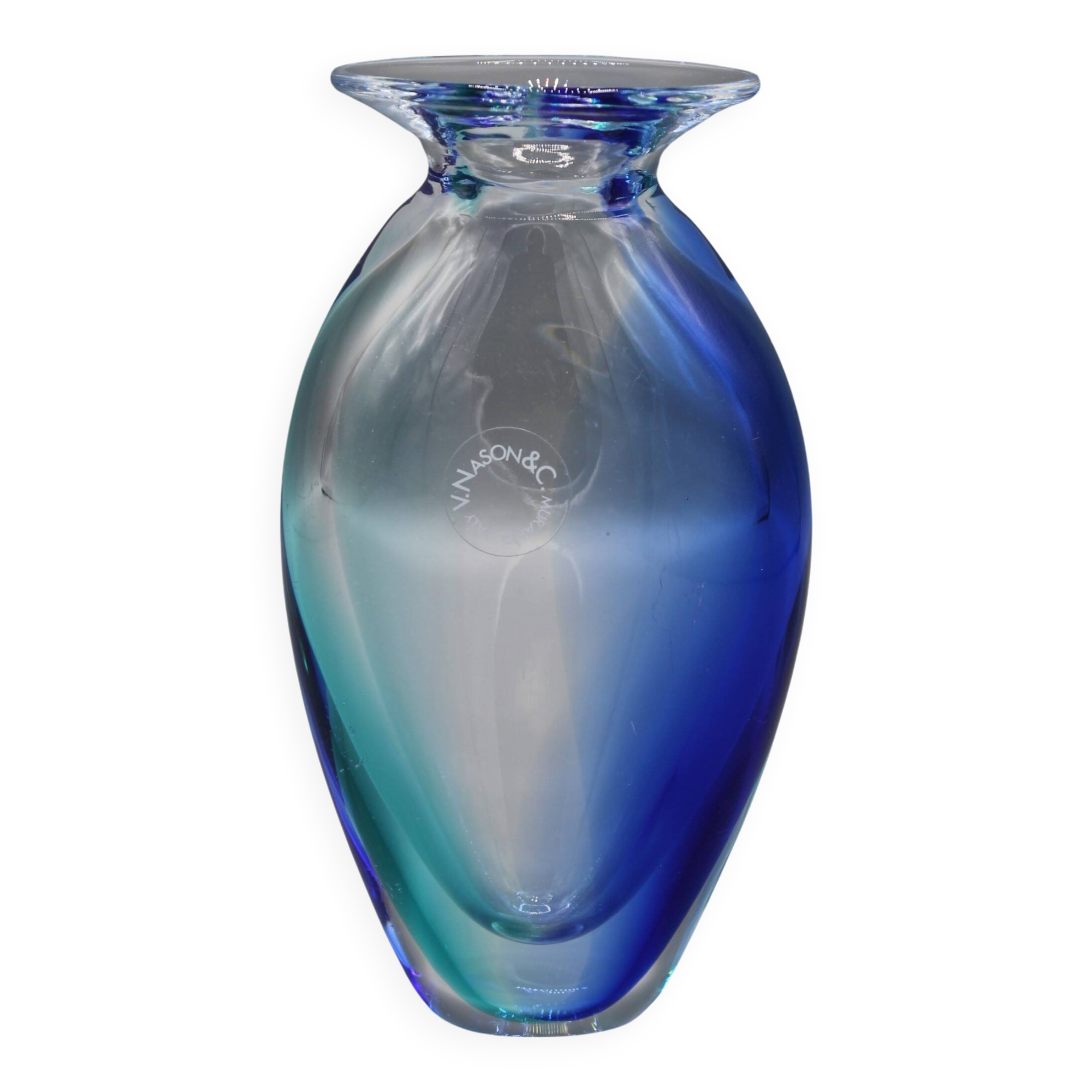 Murano glass vase vincenzo nason - italy sommerso