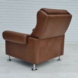 Fauteuil en cuir du milieu du siècle, années 1970