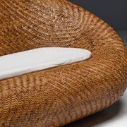Canapé en osier tressé, style milieu du XXe siècle, France, années 1970