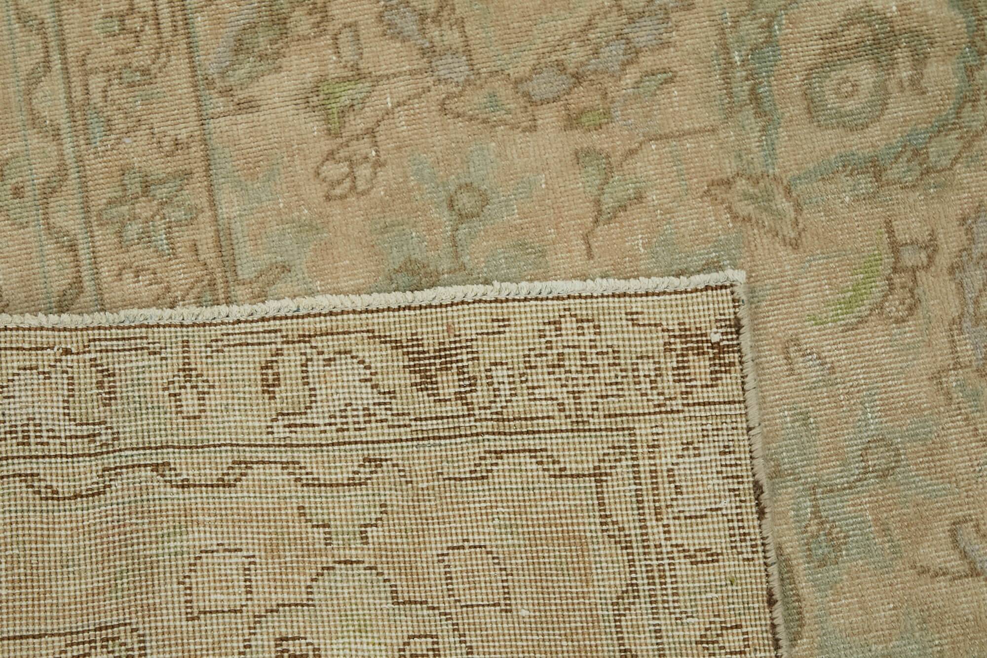 Handmade Oriental Decorative 1980s 245 cm x 349 cm Beige Wool Carpet