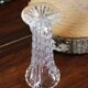 Vase verre ciselé transparent soliflore sur pied