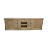 Buffet enfilade à 2 portes et 9 tiroirs en chêne