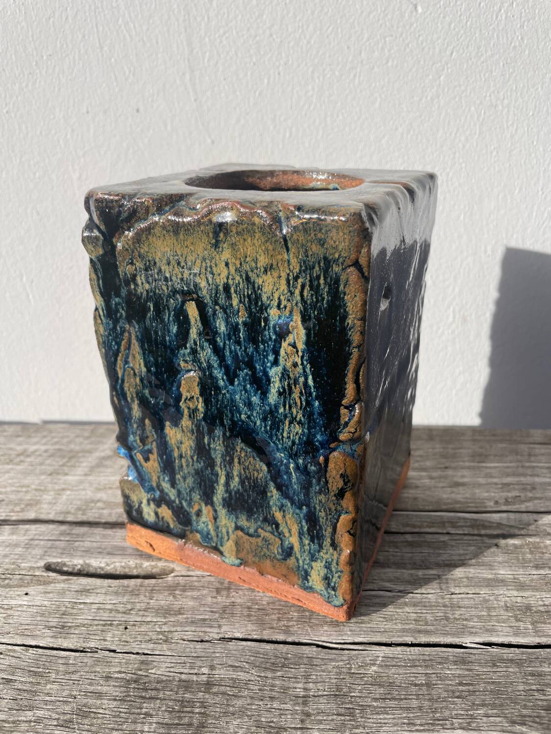 Glazed stoneware potter's vase