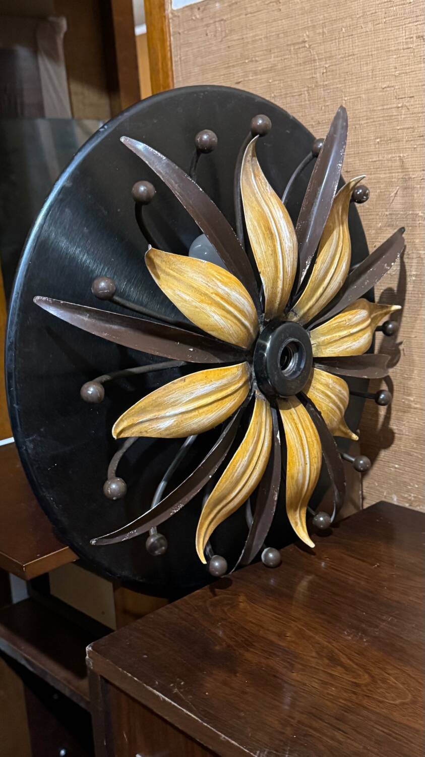 Floral metal ceiling light from the 70s/80s.