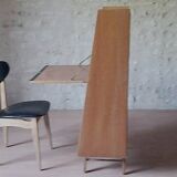 Vintage secretary 1960s inclined design light wood compass feet