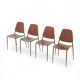 Vintage bent plywood chairs, 1960s, set of 4
