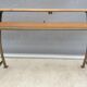 Double desk of schoolboy wood metal vintage curved base