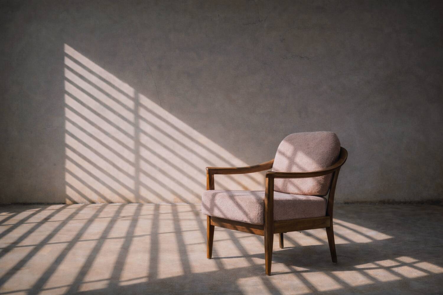 Vintage Mid-Century Modern Wood and Fabric Armchairs from W. Knoll, Set of 2