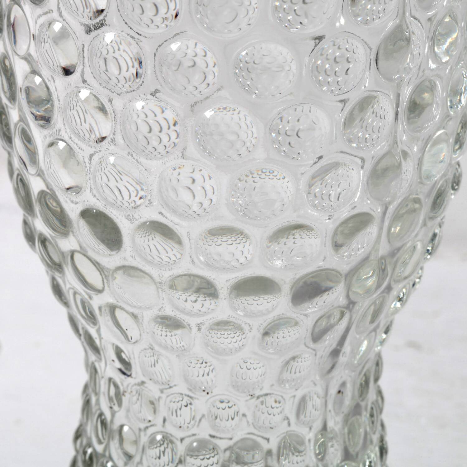 Mid-Century Clear Pressed Glass Vase by Jan Schmid, Rosice / 1961