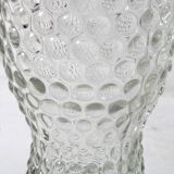 Mid-Century Clear Pressed Glass Vase by Jan Schmid, Rosice / 1961