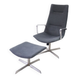 Modern lounge chair with footstool