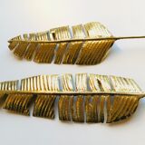Set of 2 brass feathers