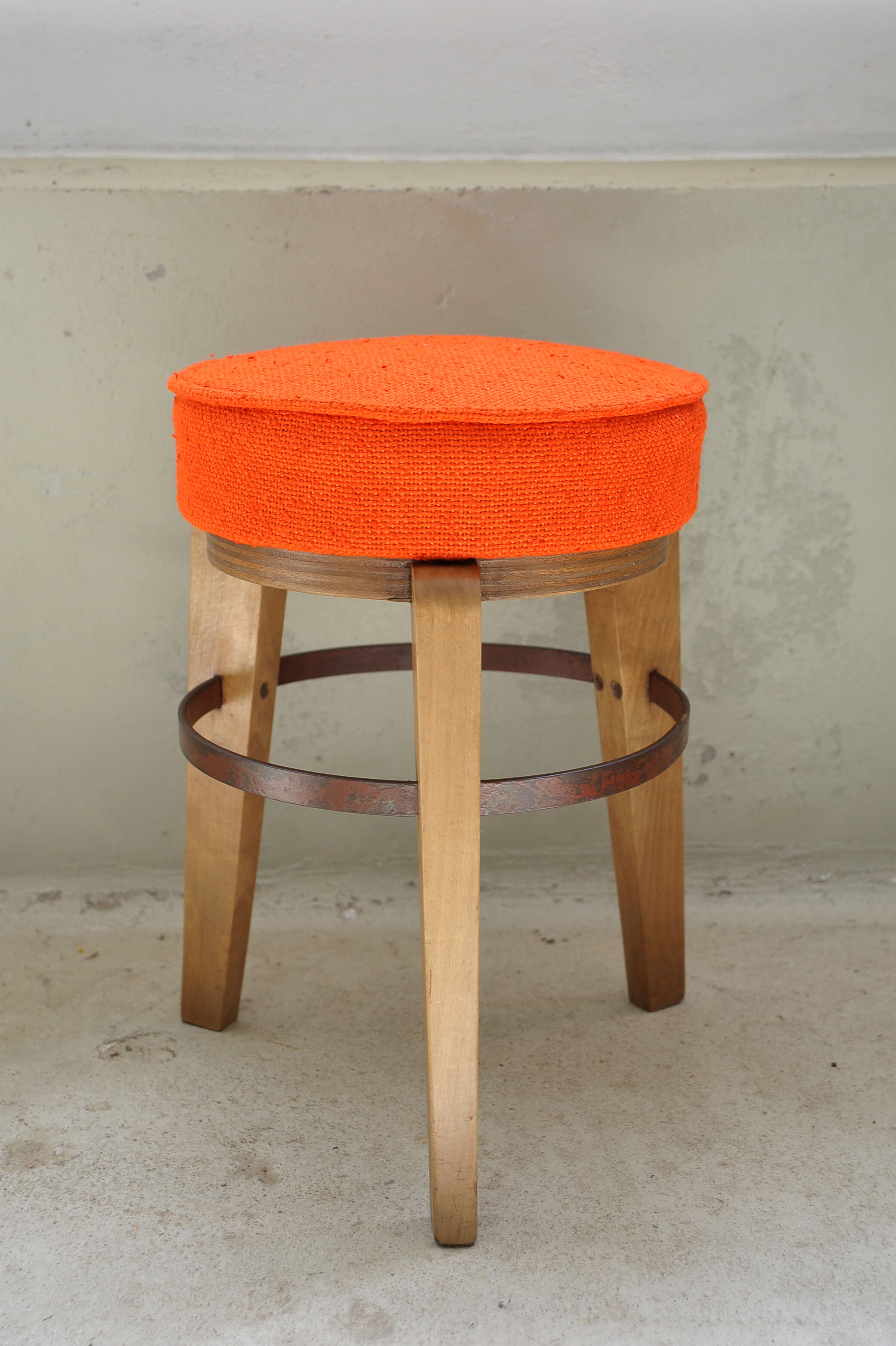 Stool in solid oak circa 1950