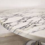 Marble chrome tulip table