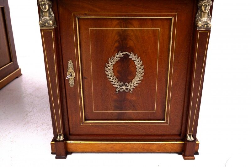 Large double-sided Empire-style desk, France, circa 1870. After renovation.