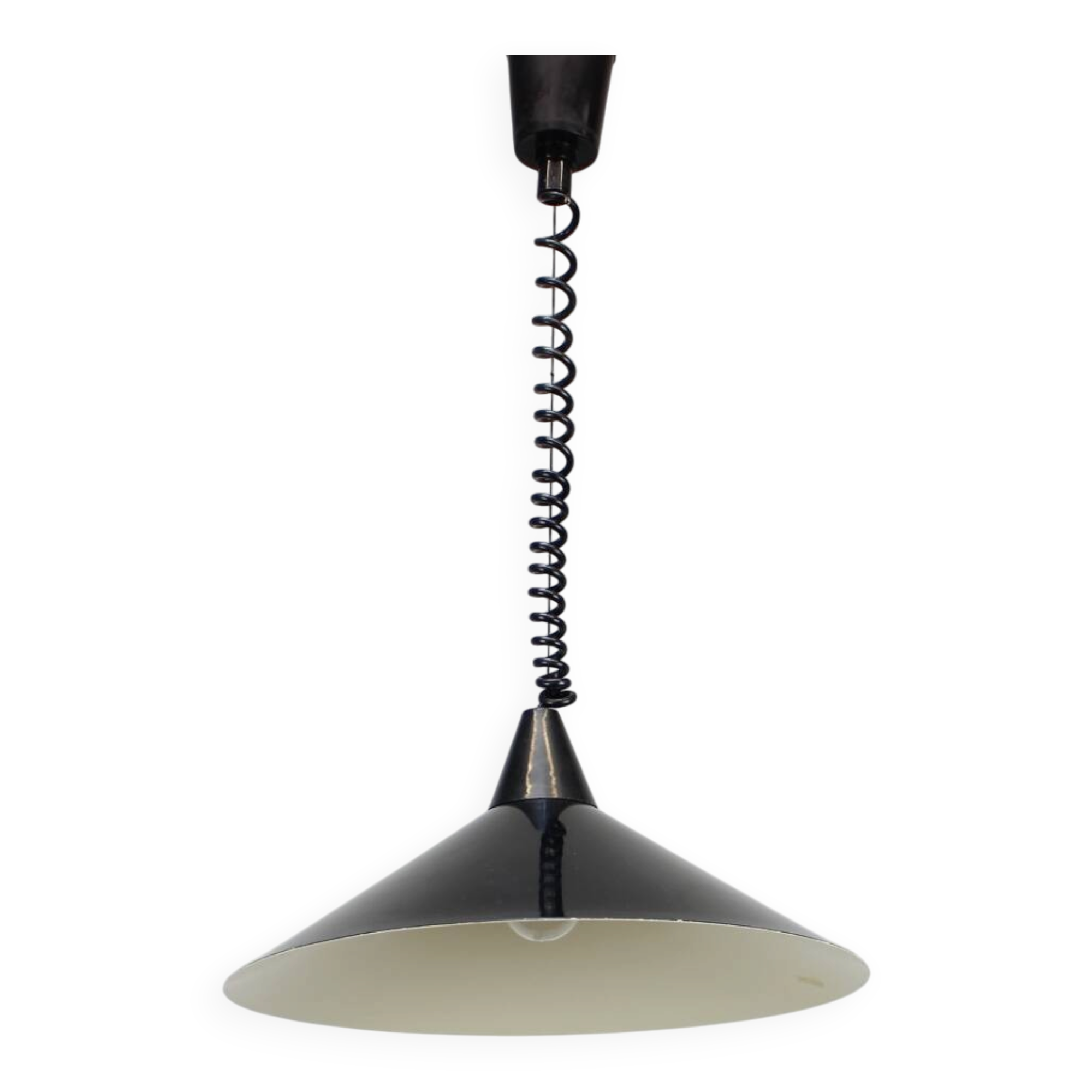 Black suspension light in "Space Age" style (Czechoslovakia, 1970s)