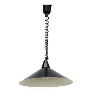 Black suspension light in "Space Age" style (Czechoslovakia, 1970s)