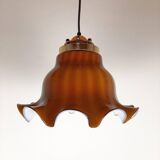 Brown glass pendant lamp, 1970s