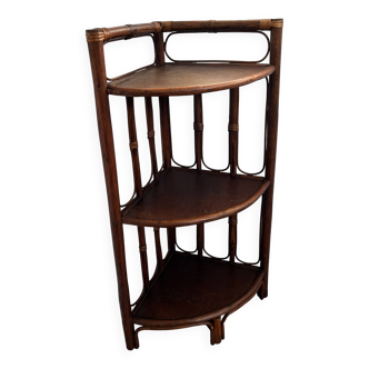 Etagère d'angle rotin
