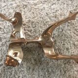 Bronze and glass coffee table with female sculpture by Victor Roman