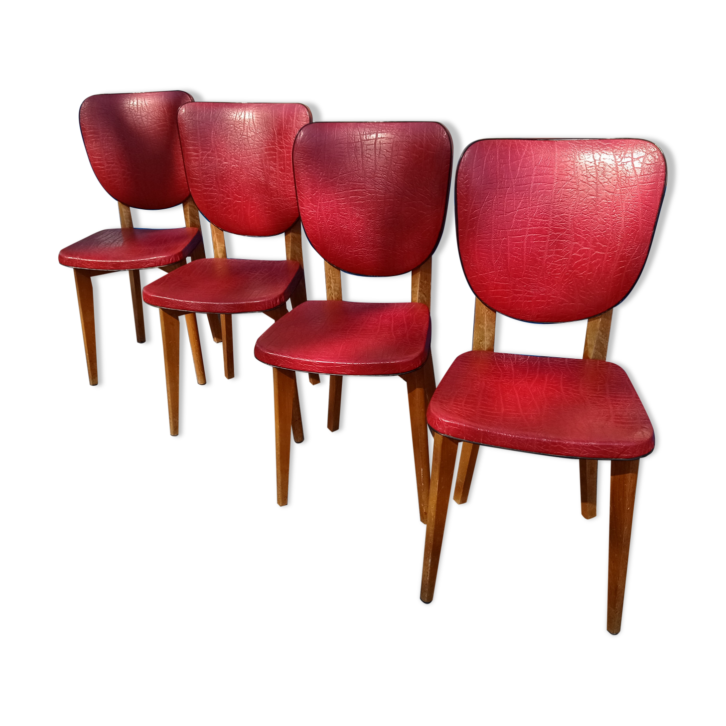 Lot of four 50's skai chairs