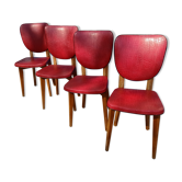 Lot de quatre chaises skaï 1950