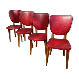 Lot of four 50's skai chairs