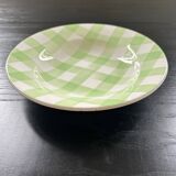 Assiette à carreaux vert pâle