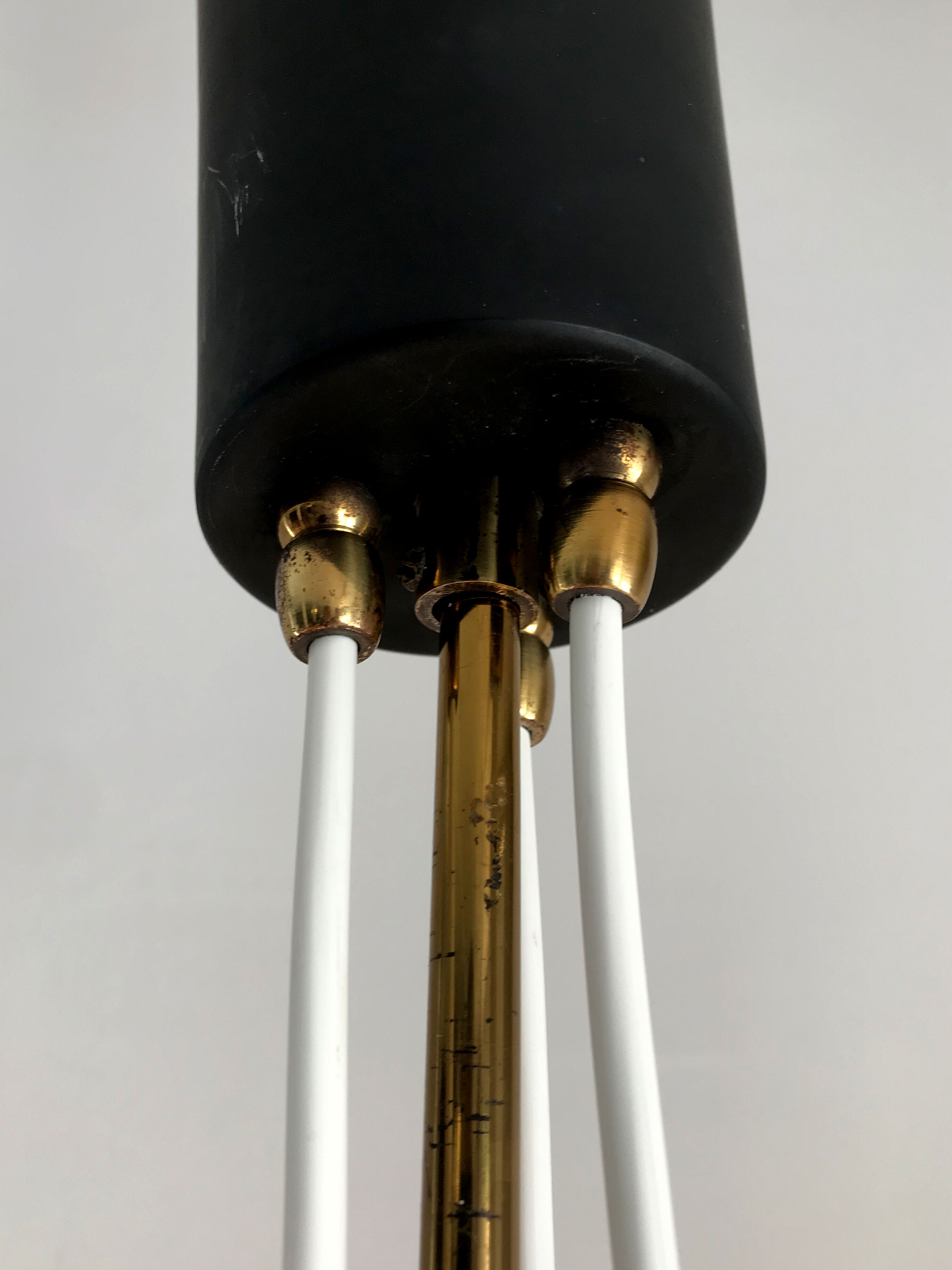 Italian glass and brass pendant lamp, 1950s