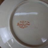 Old Terre de Fer Badonviller dessert plate with "holly" decor