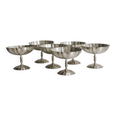 Lot de 6 grandes coupelles anciennes en inox