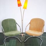 2 chaises vintage cantilever chrome