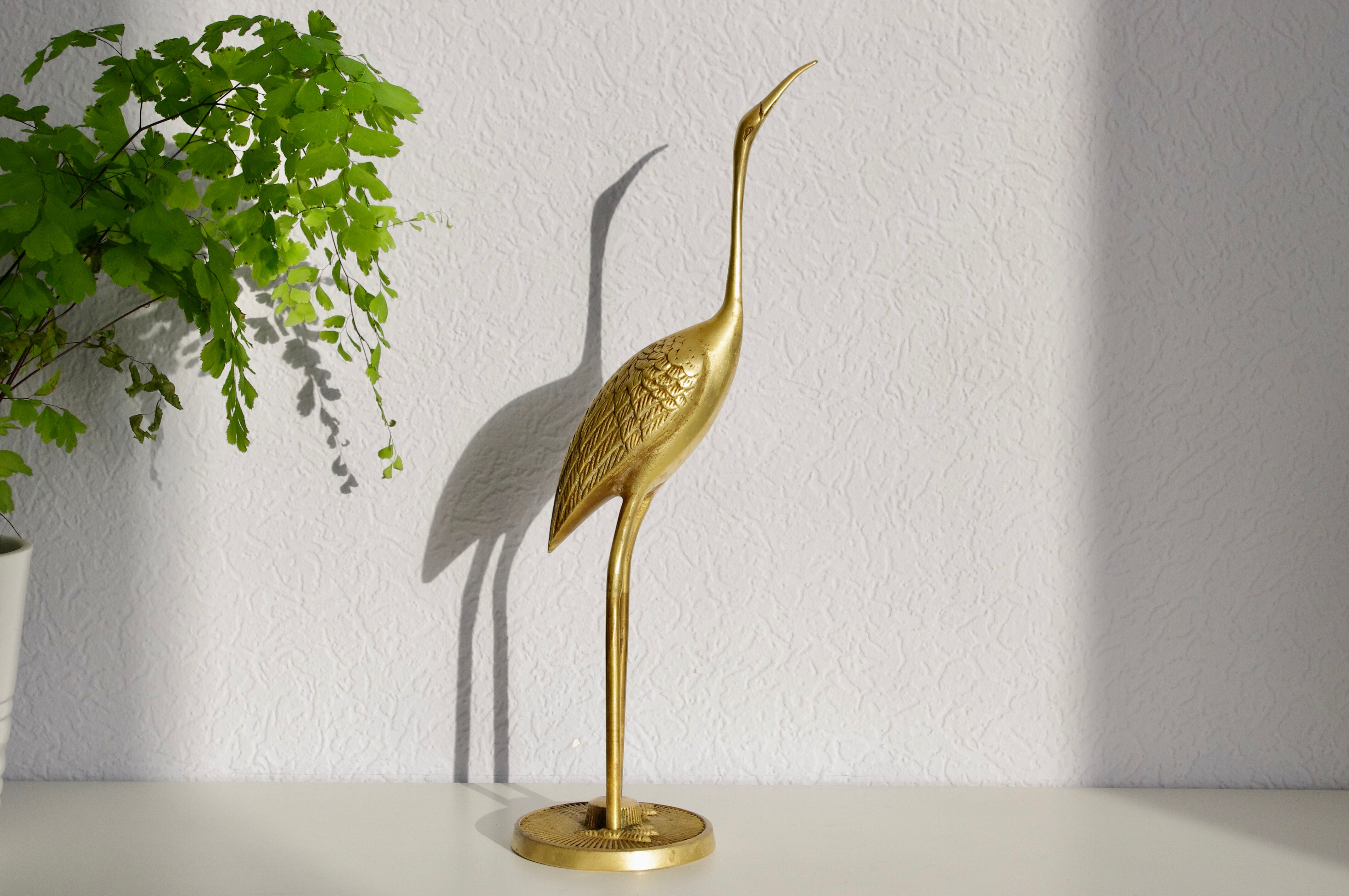 Brass heron 30cm