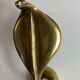 Large brass cobra wall candle holder