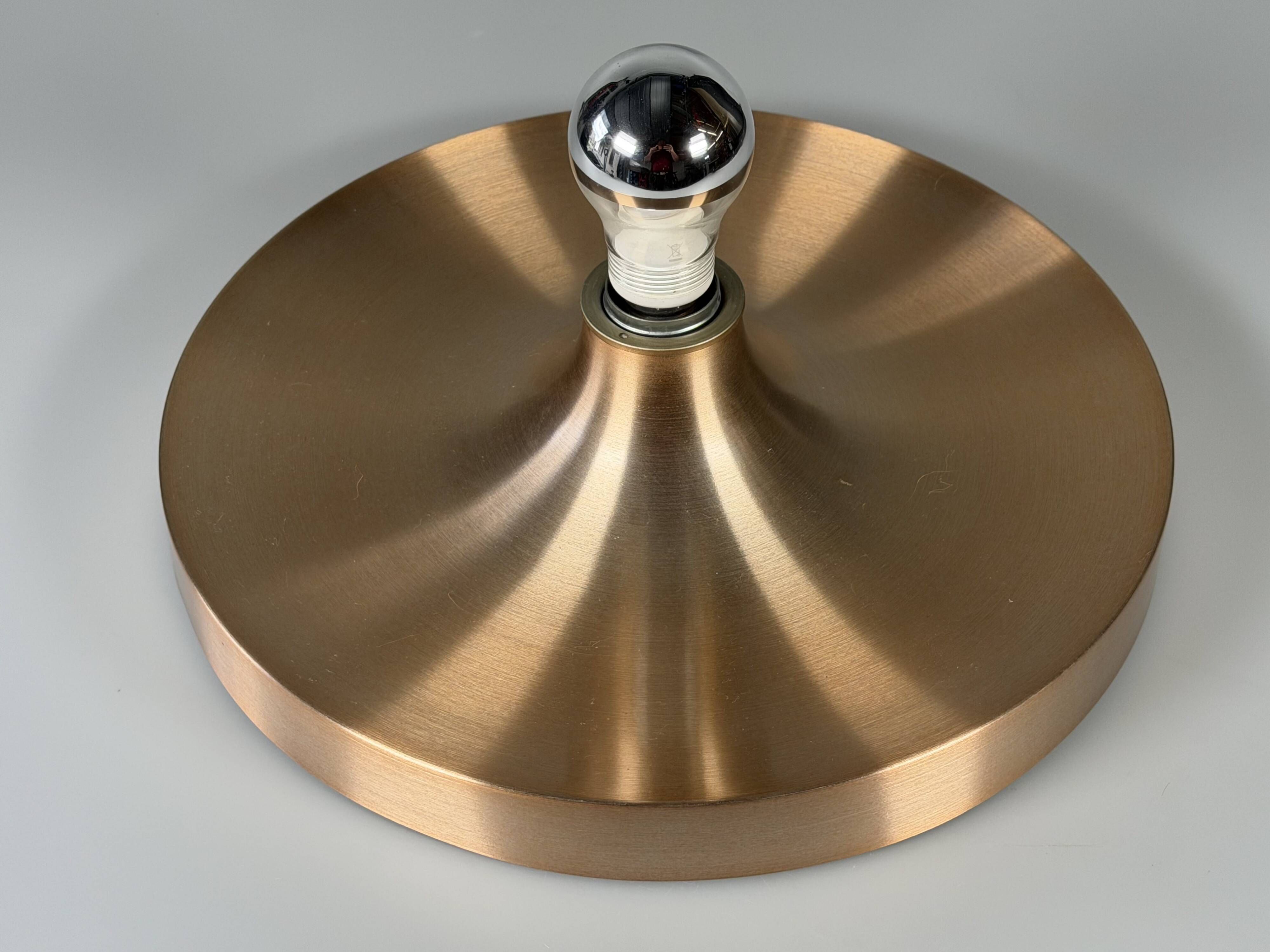 1960s 1970s Disc Wall Lamp by Teka Germany Space Age Design Aluminum Metal