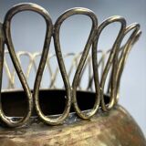 Mid-Century Hammered Brass Umbrella Stand in the style of Gio Ponti, 1950s