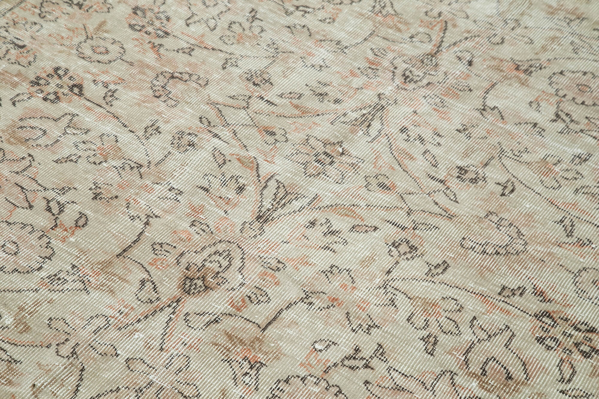 Hand-Knotted Rustic Turkish Beige Rug 196 cm x 267 cm - 36644