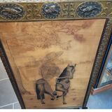 Double-sided wooden and copper screen firewall