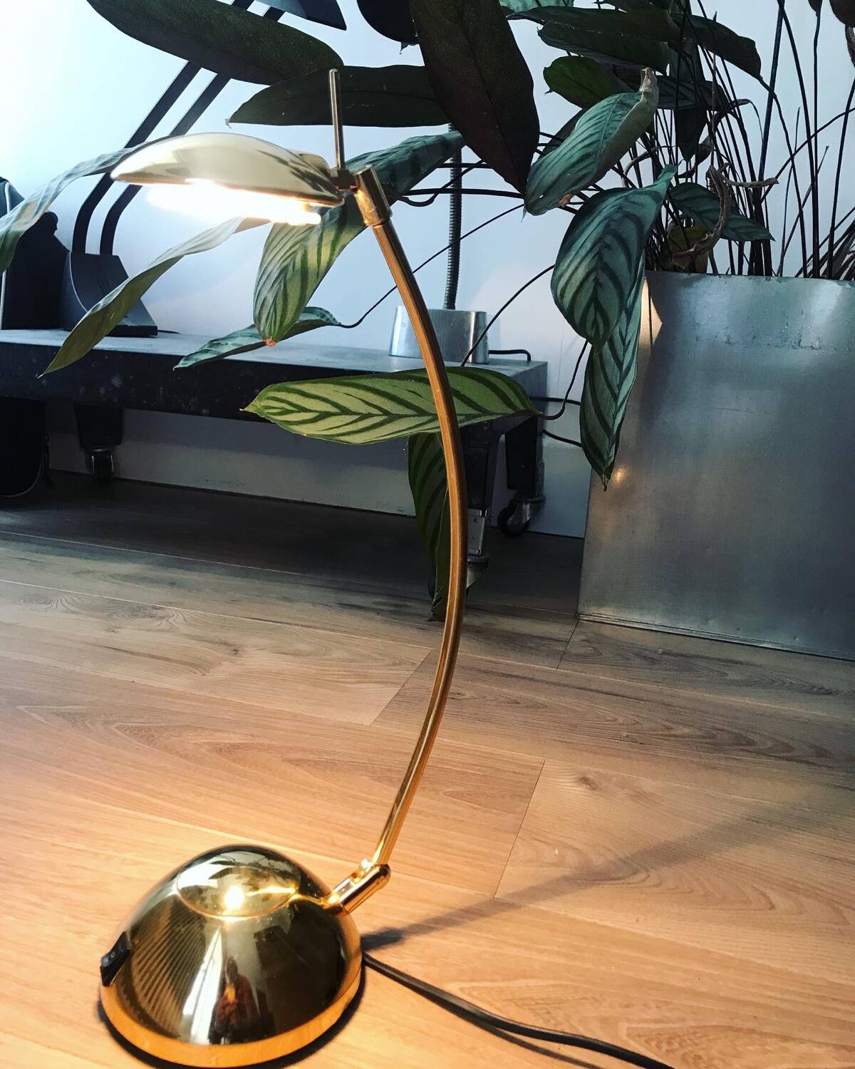 Vintage Arc Style Gold Desk Lamp