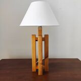 Modernist Scandinavian lamp in solid pine – Sweden, 1970s