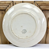 7 dessert plates XIX Sarreguemines stencil decoration